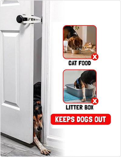 Cat Door Holder Latch – Keep Dogs Out, Let Cats Pass – FlexLatch Fit