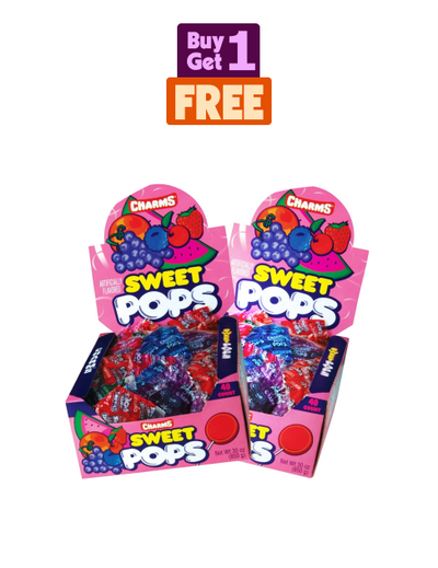 Charms Sweet Pops - Colourful Sweet Lollipops - 48pc